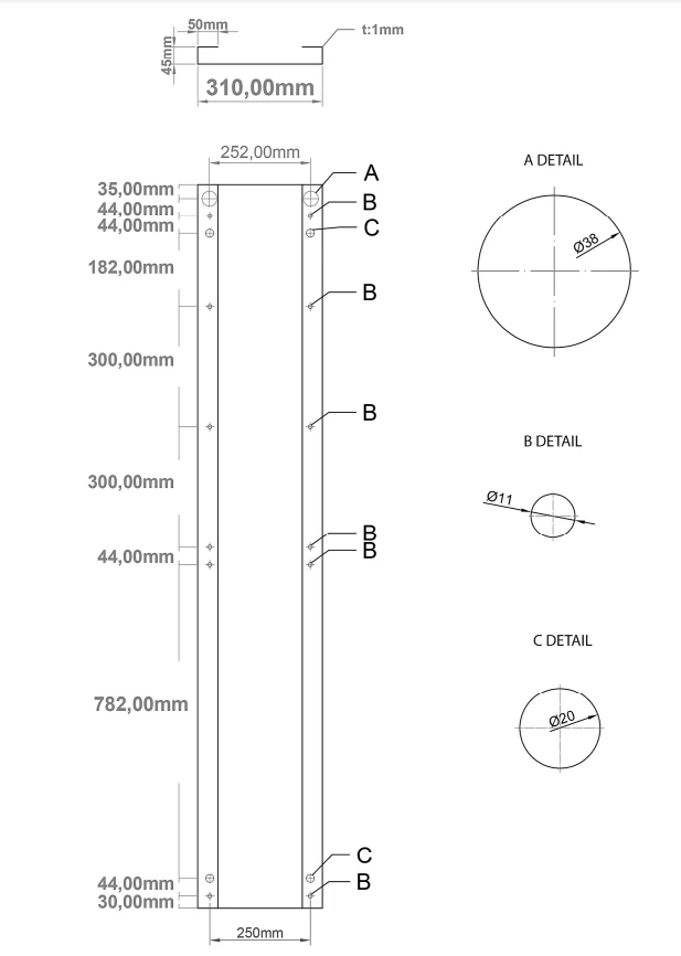 Eastbrook Wingrave Paneelradiator 30x180cm Antraciet 694W - Afbeelding 4