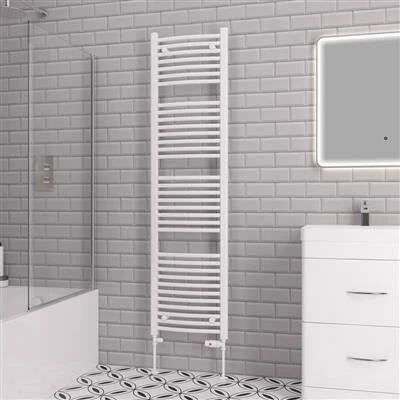 Eastbrook Biava Gebogen Handdoekradiator 45x170cm 849W Wit Glans