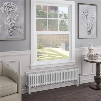 Eastbrook Imperia 2 Koloms Radiator 135x30cm 1048W Wit Glans