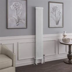 Eastbrook Imperia 2 Koloms Radiator 30x180cm 1078W Wit Glans