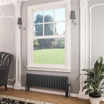 Eastbrook Imperia 3 Koloms Radiator 115x30cm 1278W Antraciet