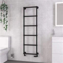 Eastbrook Stour Handdoekradiator 50x155cm 366W Zwart Mat