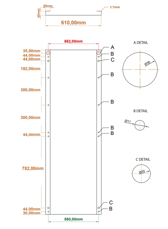 Eastbrook Wingrave Paneelradiator 60x180cm Antraciet 1234W - Afbeelding 4