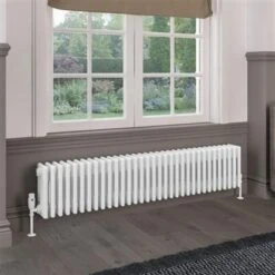 Eastbrook Rivassa 4 Koloms Radiator 150x30cm Staal 1796W Wit Glans