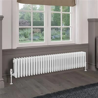 Eastbrook Rivassa 4 Koloms Radiator 150x30cm Staal 1796W Wit Glans