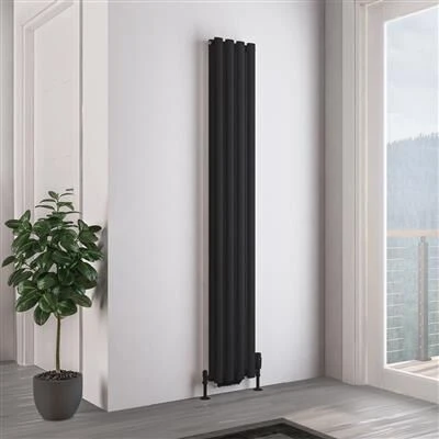 Eastbrook Tunstall Dubbele Radiator 30x180cm 952W Zwart Mat