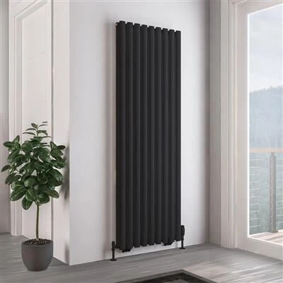 Eastbrook Tunstall Dubbele Radiator 60x180cm 2142W Zwart Mat