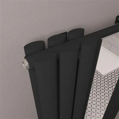 Eastbrook Tunstall Dubbele Radiator Met Spiegel 40x180cm 1102W Zwart Mat - Afbeelding 3