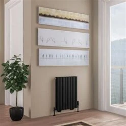 Eastbrook Tunstall Dubbele Radiator 50x60cm 734W Zwart Mat