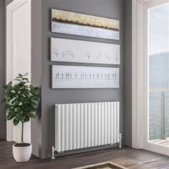 Eastbrook Tunstall Dubbele Radiator 105x60cm 1652W Wit Mat