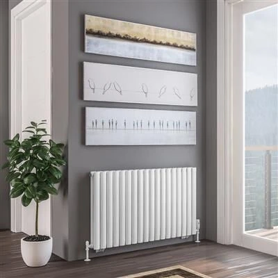 Eastbrook Tunstall Dubbele Radiator 105x60cm 1652W Wit Mat