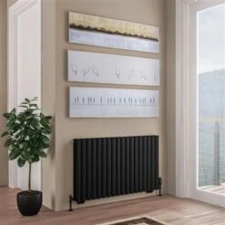 Eastbrook Tunstall Dubbele Radiator 105x60cm 1652W Zwart Mat