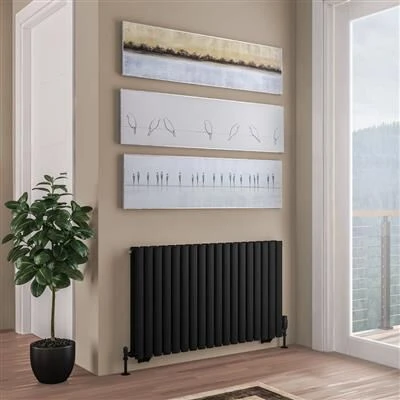 Eastbrook Tunstall Dubbele Radiator 105x60cm 1652W Zwart Mat