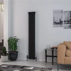 Eastbrook Rivassa 2 Koloms Radiator 30x180cm Staal 933W Zwart Mat