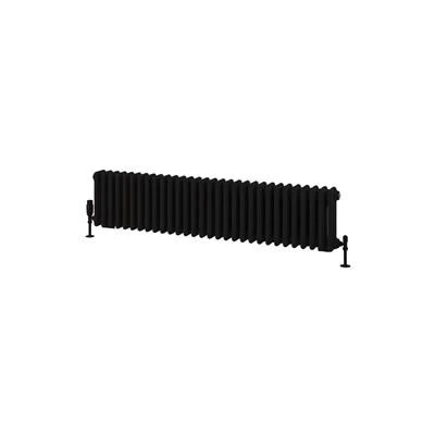 Eastbrook Rivassa 3 Koloms Radiator 140x30cm Staal 1342W Zwart Mat - Afbeelding 2