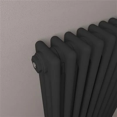 Eastbrook Rivassa 3 Koloms Radiator 140x30cm Staal 1342W Zwart Mat - Afbeelding 3
