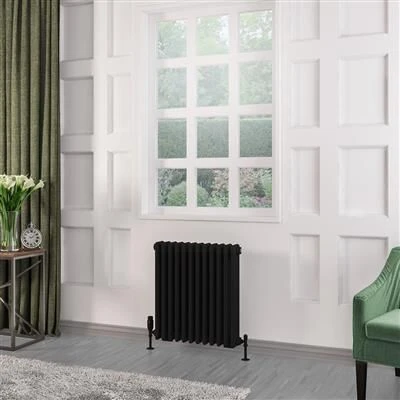 Eastbrook Rivassa 3 Koloms Radiator 55x60cm Staal 979W Zwart Mat