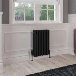 Eastbrook Rivassa 4 Koloms Radiator 45x60cm Staal 1796W Zwart Mat