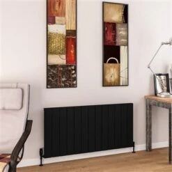 Eastbrook Charlton Radiator 125x60cm Aluminium 1271W Zwart Mat