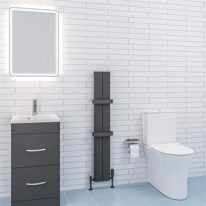 Eastbrook Preston Radiator 20x120cm Aluminium 374W Antraciet