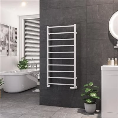 Eastbrook Tuscan Square Handdoekradiator 60x120cm 527W Wit Glans
