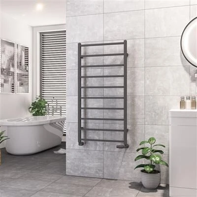 Eastbrook Tuscan Square Handdoekradiator 60x120cm 527W Antraciet