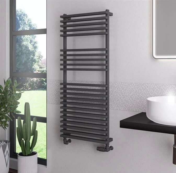 Eastbrook Rowsham Handdoekradiator 60x80cm 627W Antraciet