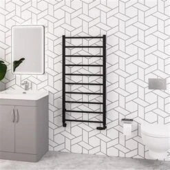 Eastbrook Tuscan Round Handdoekradiator 60x120cm 529W Zwart Mat