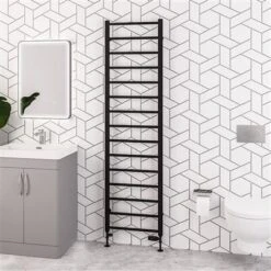 Eastbrook Tuscan Round Handdoekradiator 50x180cm 688W Zwart Mat