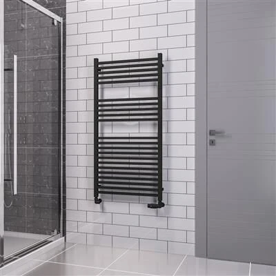 Eastbrook Tuscan Square Multirail Handdoekradiator 60x120cm 775W Zwart Mat
