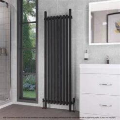 Eastbrook Lambourne Horizontale Radiator 55x180cm 1146W Zwart Mat