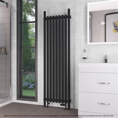 Eastbrook Lambourne Horizontale Radiator 55x180cm 1146W Zwart Mat - Afbeelding 2