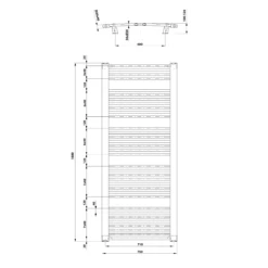 Aqualine Orbit Gebogen Design Radiator 75x168cm Wit 1269Watt