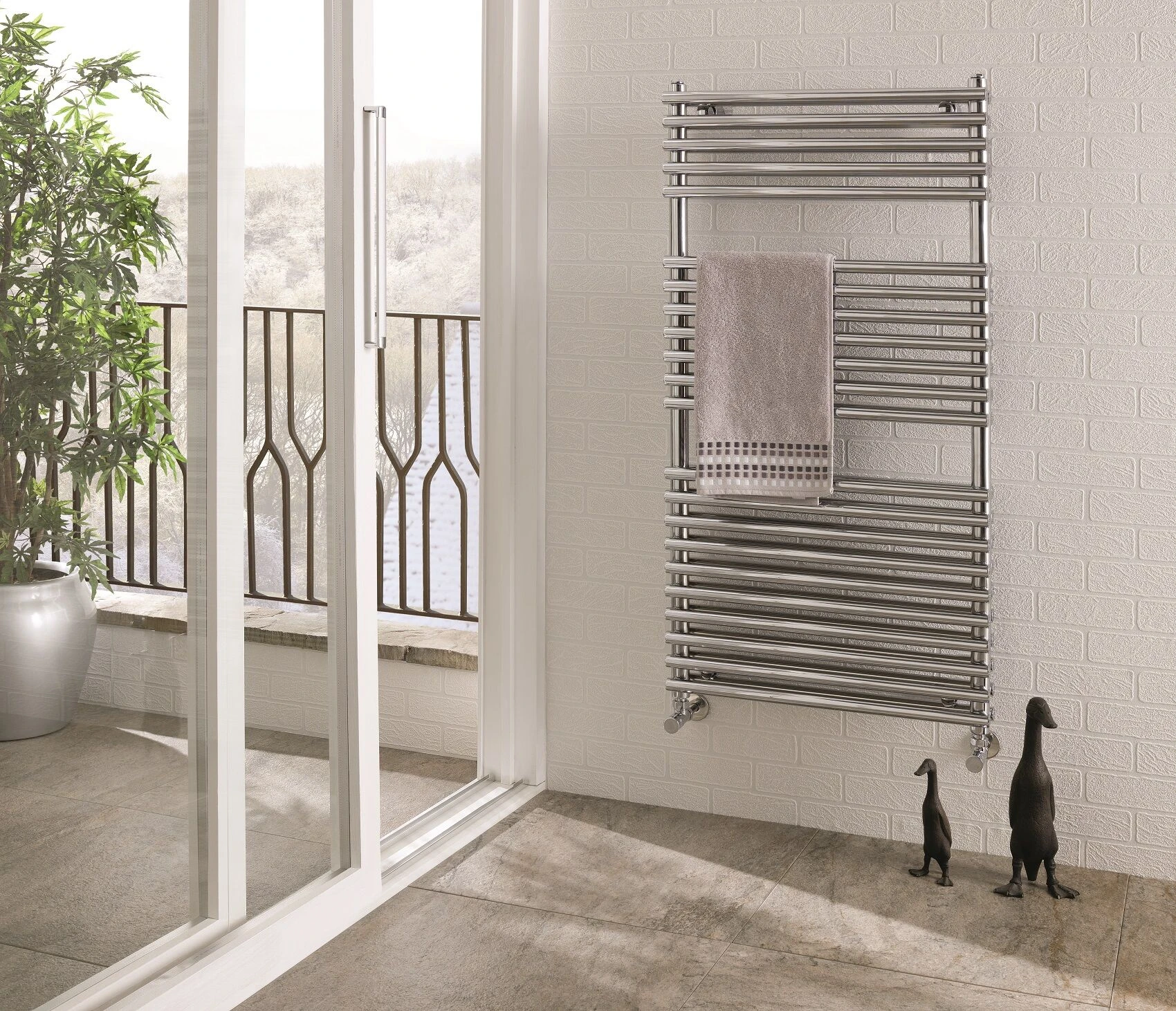 Eastbrook Biava Double Tube Handdoek Radiator 180x60cm Chroom 1280 Watt