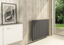 Eastbrook Peretti Horizontale Aluminium Radiator 60x85cm Antraciet 999 Watt