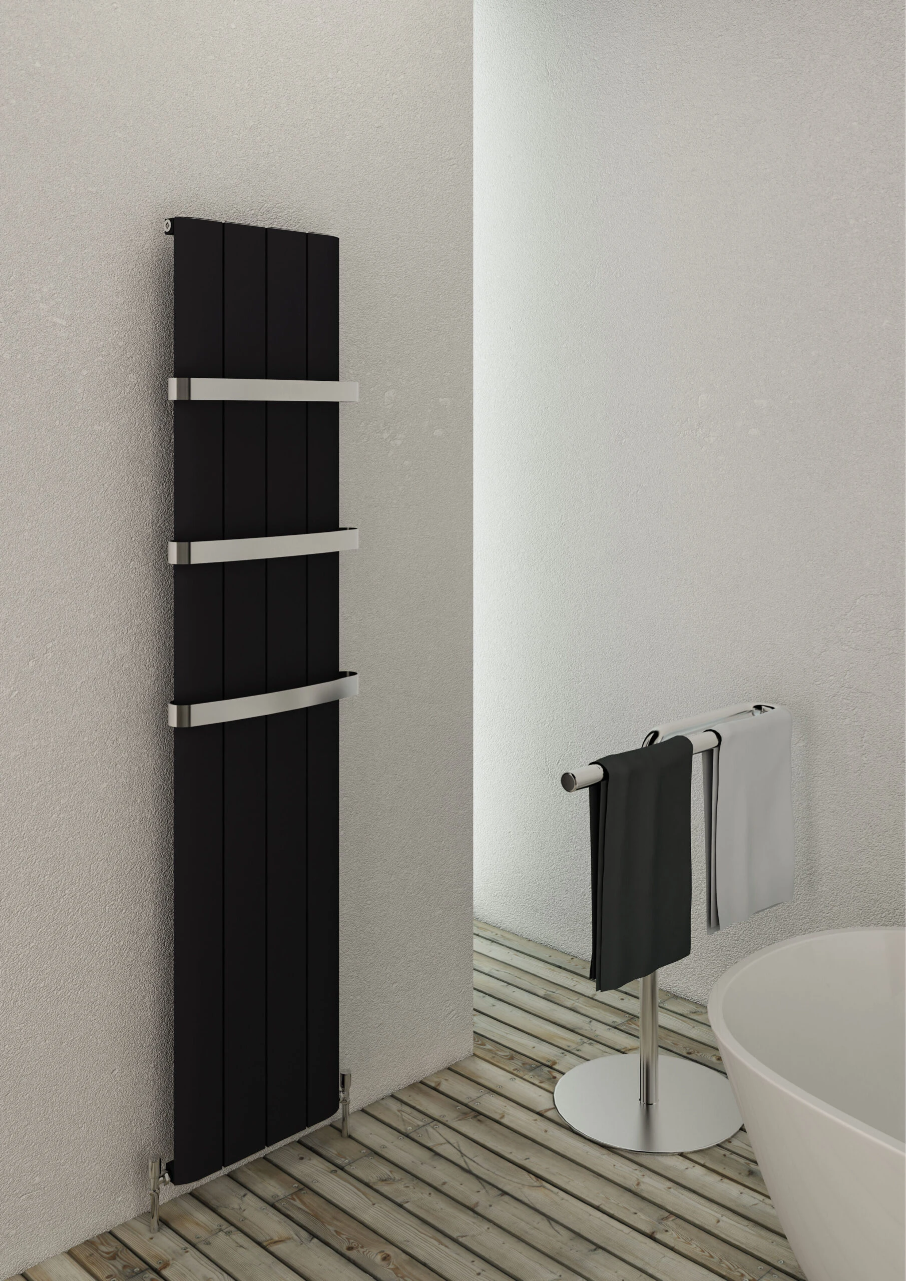 Eastbrook Peretti Verticale Aluminium Radiator 180x37,5cm Mat Zwart 1264 Watt - Afbeelding 2