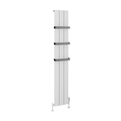 Eastbrook Rosano Verticale Aluminium Radiator 28x180cm Mat Wit 948 Watt - Afbeelding 2