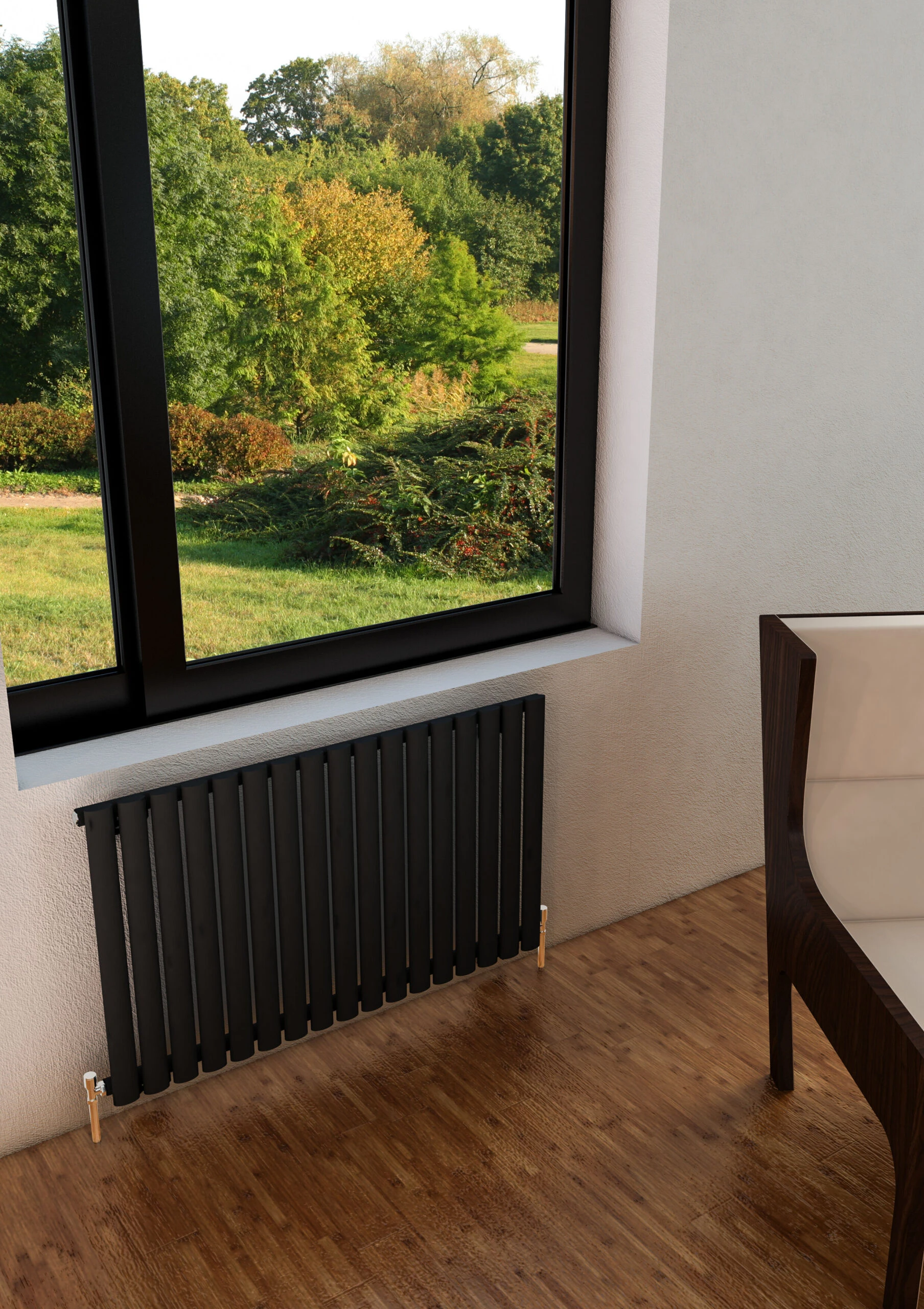 Eastbrook Tunstall Horizontale Radiator 60x82,5cm Antraciet 757 Watt - Afbeelding 2