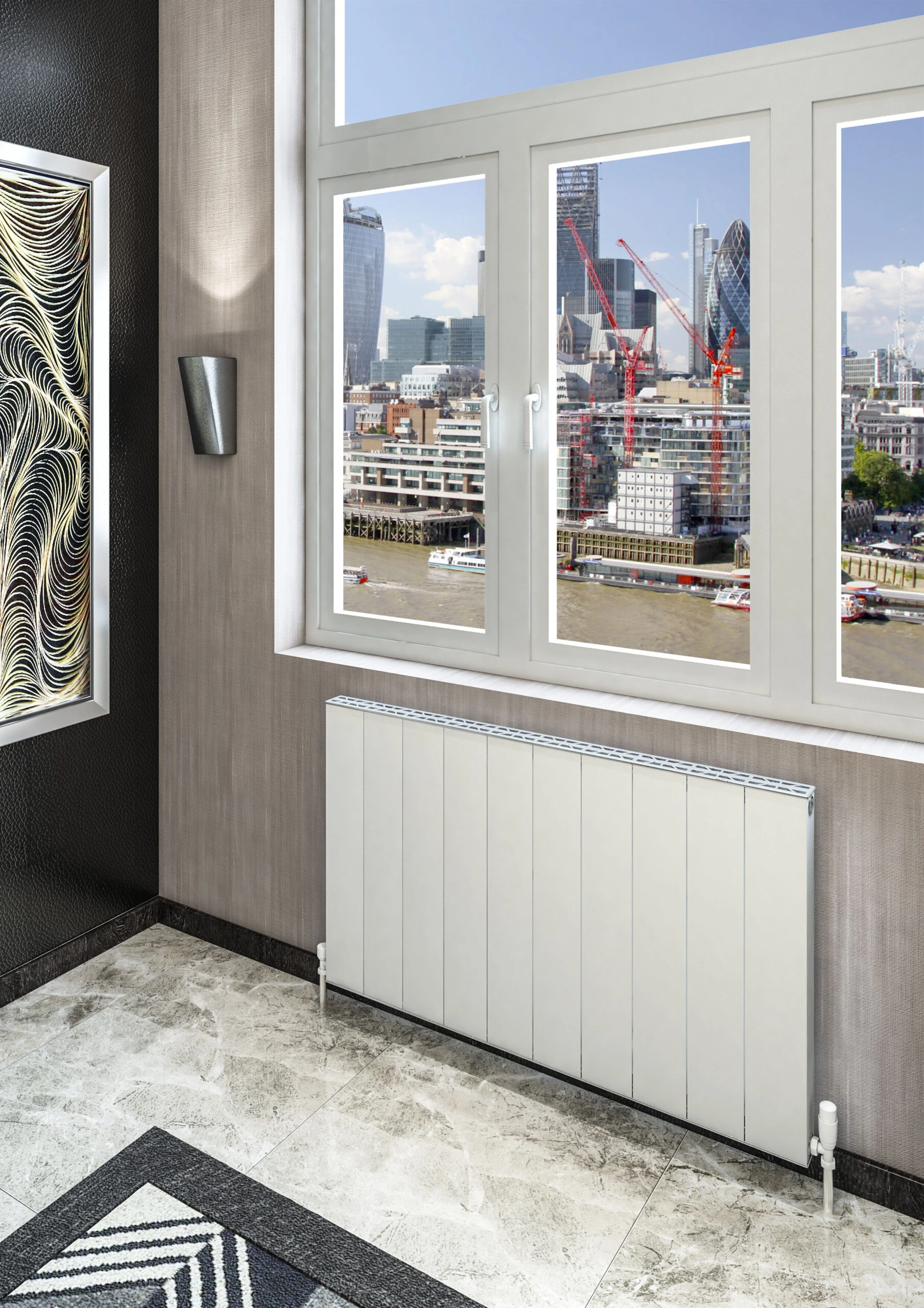 Eastbrook Vesima Horizontale Aluminium Verwarming 60x100,3cm Mat Wit 1320 Watt - Afbeelding 2