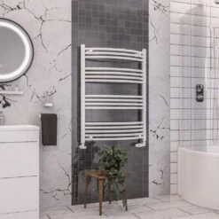 Eastbrook Wendover Gebogen Verticale Radiator 100x75cm Wit 512 Watt