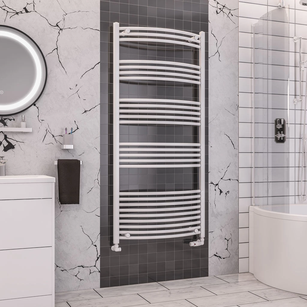 Eastbrook Wendover Gebogen Verticale Radiator 160x75cm Wit 829 Watt