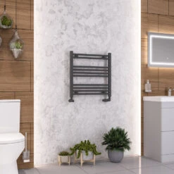 Eastbrook Wendover Horizontale Radiator 60x60cm Antraciet 301 Watt