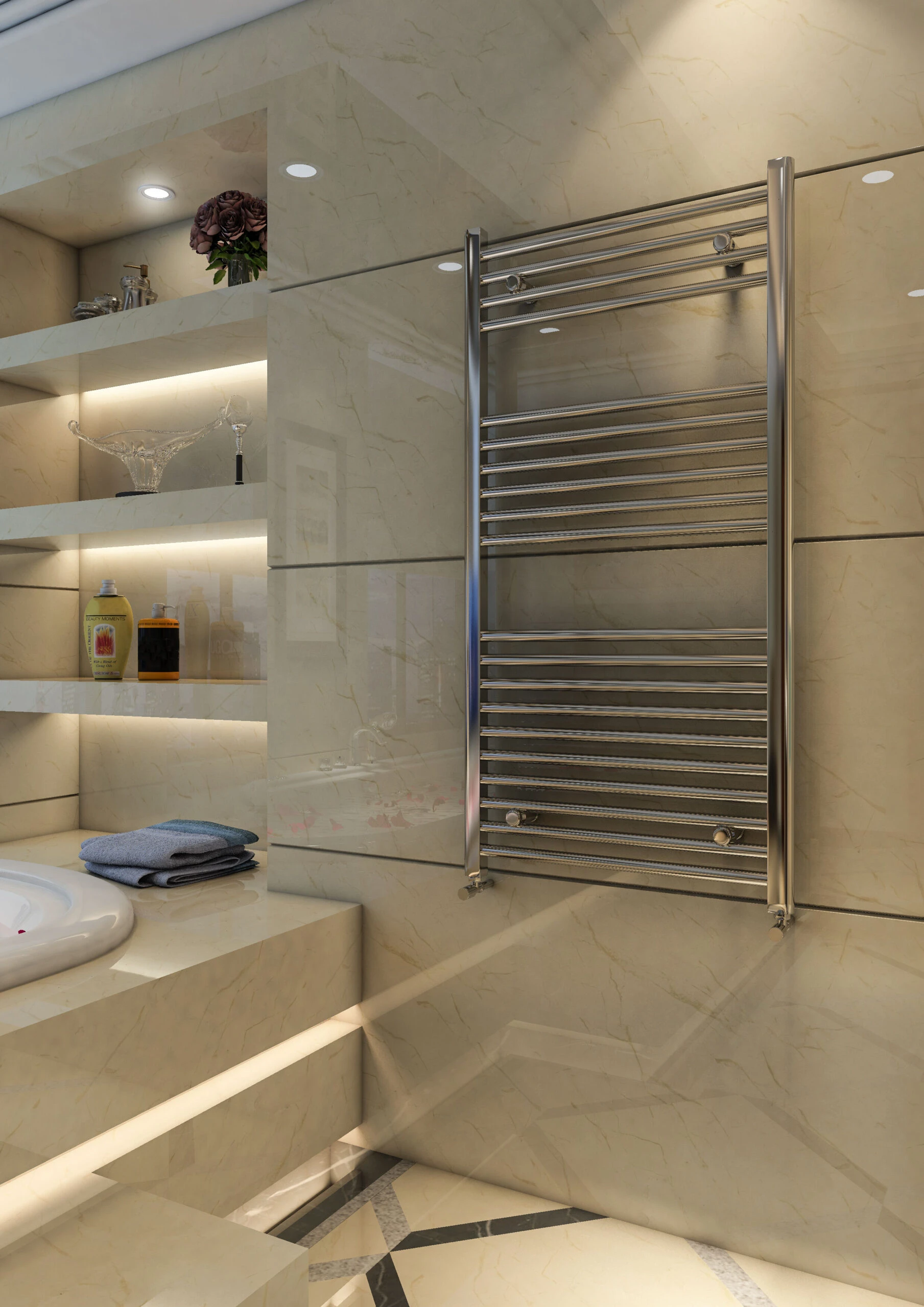 Eastbrook Wingrave Verticale Verwarming 120x60cm Chroom 482 Watt