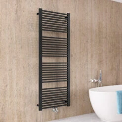 Instamat Rim Handdoekradiator 114x60cm Zwart Mat 733W