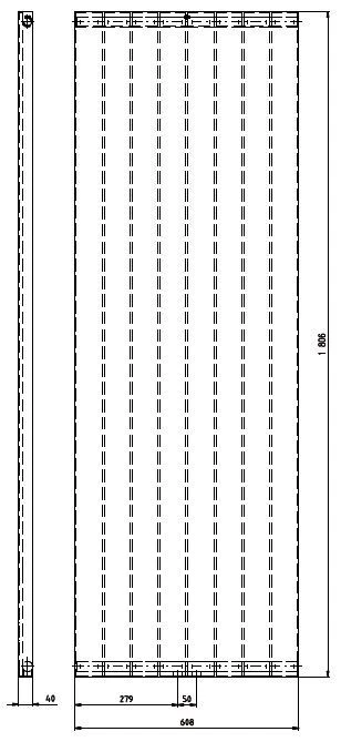 Plieger Perugia Designradiator Verticaal Middenaansluiting 1806x608mm 1070W Antraciet Metallic