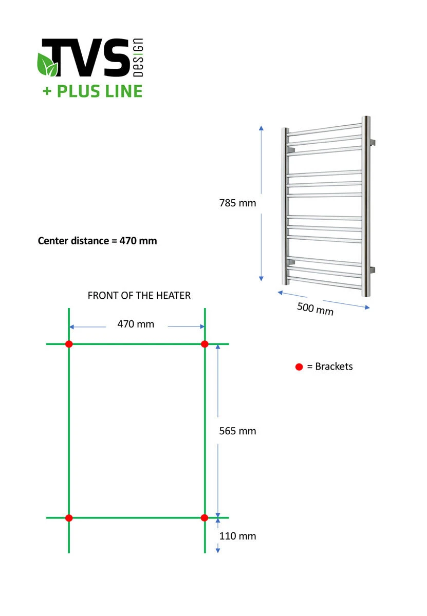 TVS Design Plus Handdoekradiator Goud Geborsteld 189W 78,5x50cm - Afbeelding 4