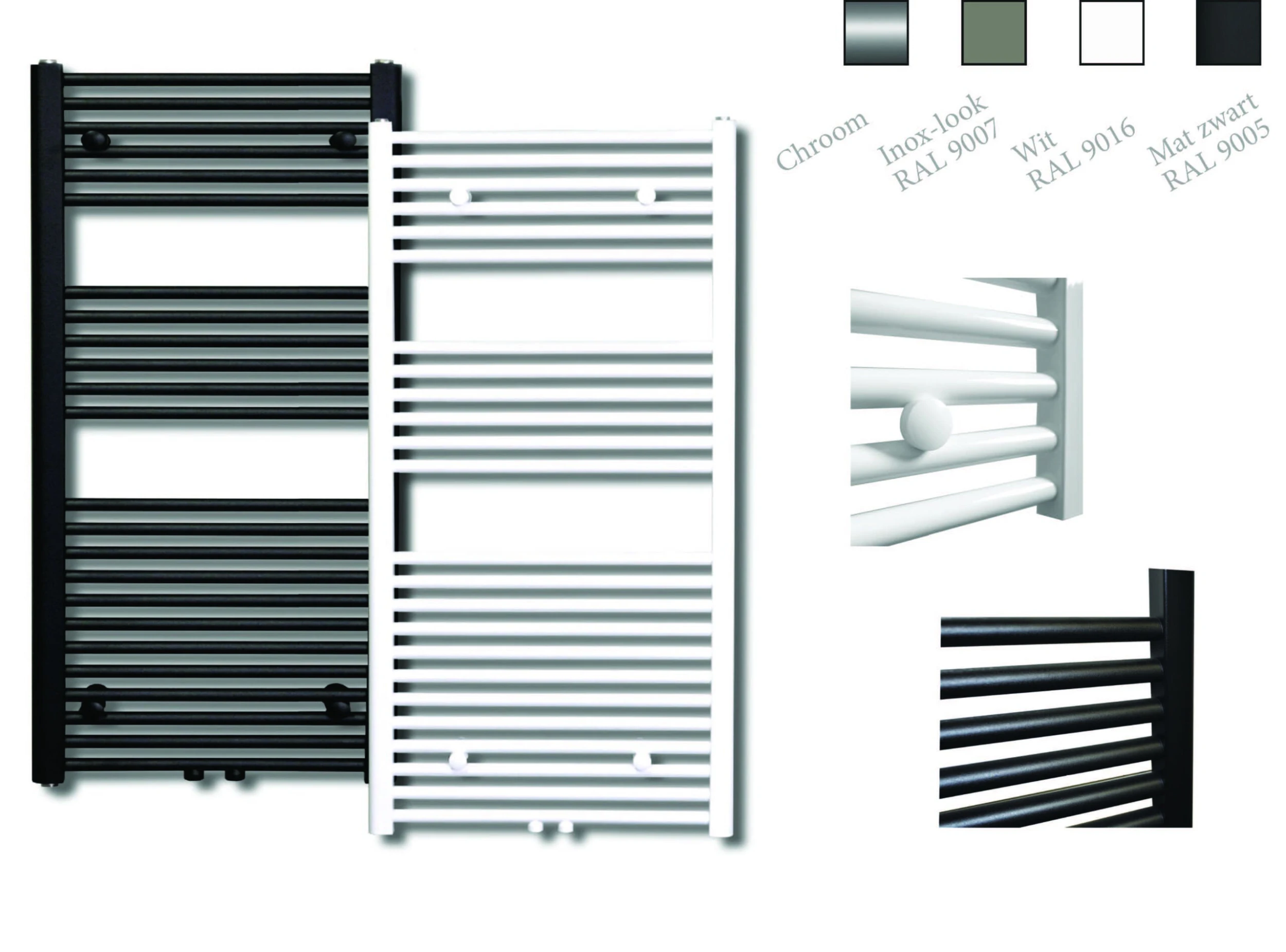 Sanicare Design Radiator Midden Aansluiting Recht 120 X 60 Cm. Chroom - Afbeelding 2