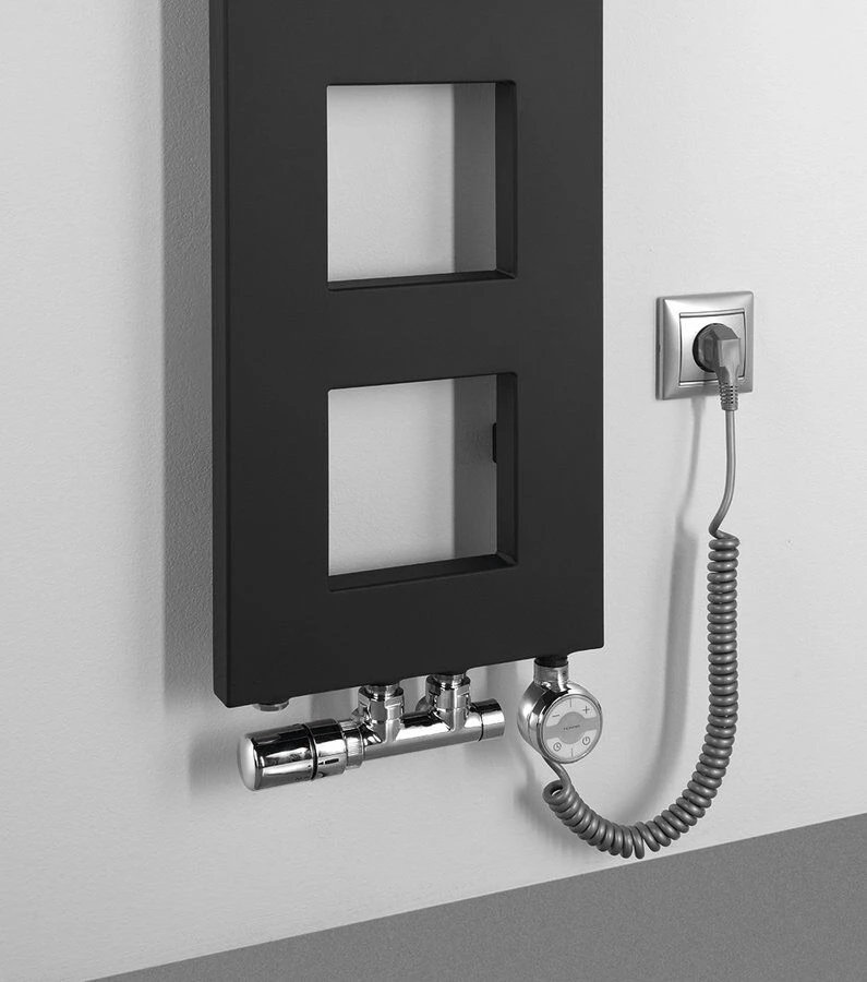 Sapho Block Radiator Mat Zwart 28x133cm 353W - Afbeelding 5