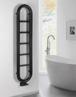 Sapho Horizon Handdoekradiator 33x150cm Zwart Mat 251W