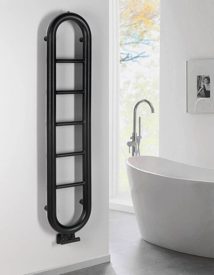 Sapho Horizon Handdoekradiator 33x150cm Zwart Mat 251W